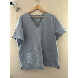 Figs Womens Casma Scrub Top Size XXL Gray Nursing Medical Uniform